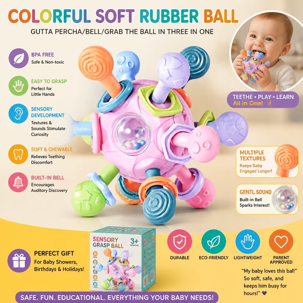 Manhattan Ball Rotating Rattle Silicone Grabbing Toy